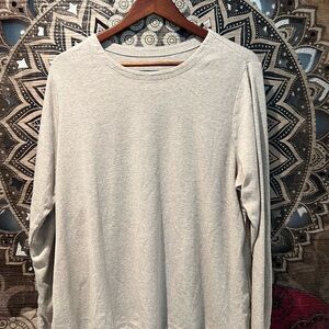J. Jill Heather Cream/Taupe Long Sleeve Crew Neck Top